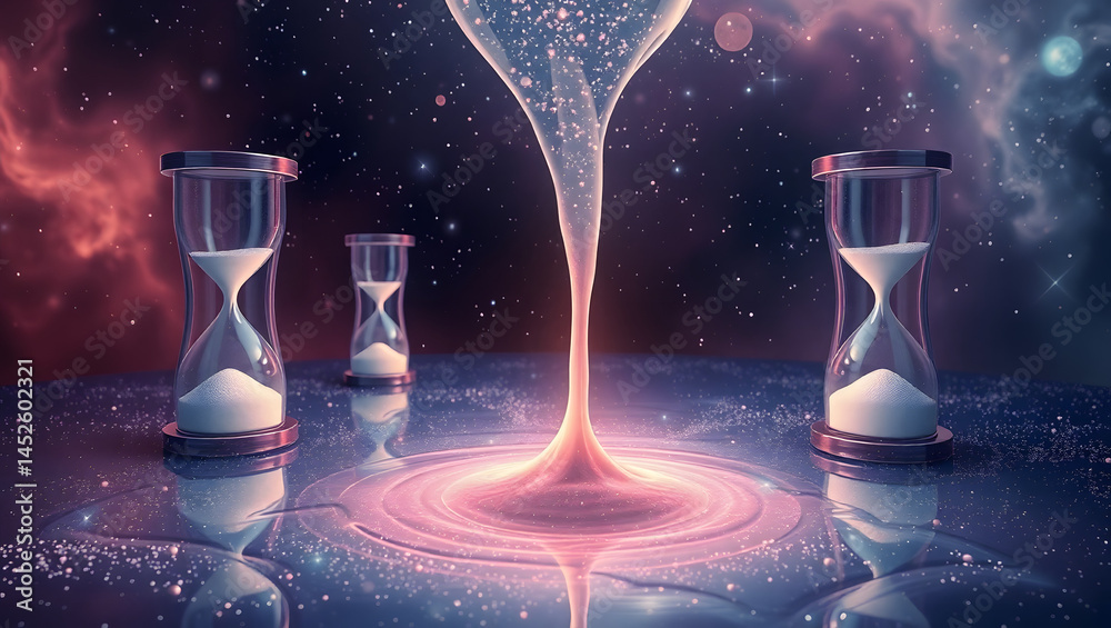 Cosmic Hourglass A Conceptual Visualization of Time's Passage