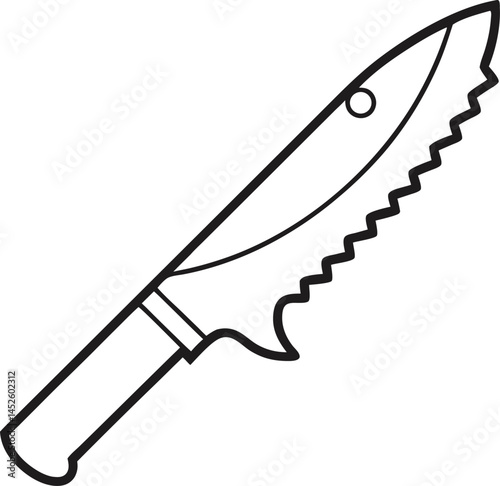 Serrated knife. Kitchen knife