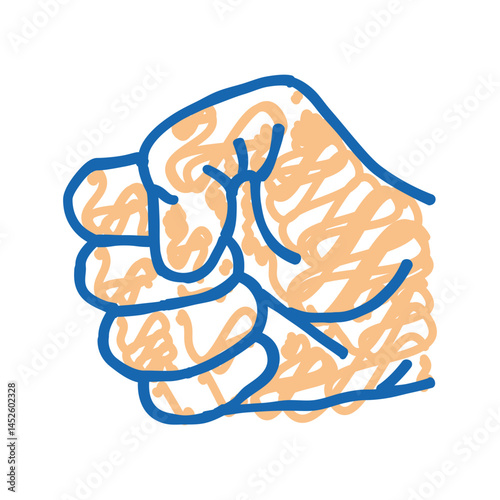 fist hand gesture icon doodle illustration