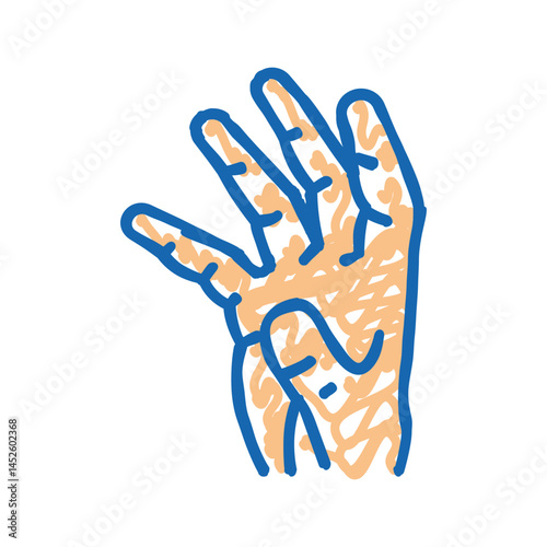 palm of hand icon doodle illustration