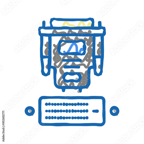 dvi cable and port icon doodle illustration