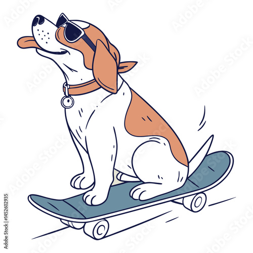 Dog on a skateboard