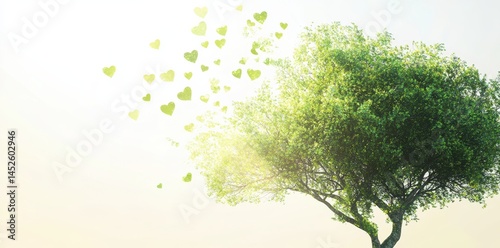 Beautiful love nature concept tree, for use as a background or to add text and graphic elements, high resolution, full size