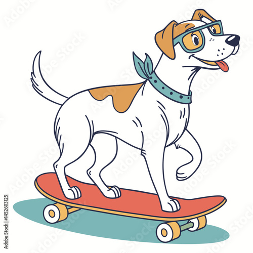 Dog on a skateboard