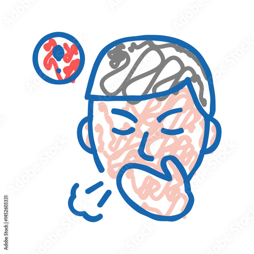 cancer asbestos icon doodle illustration
