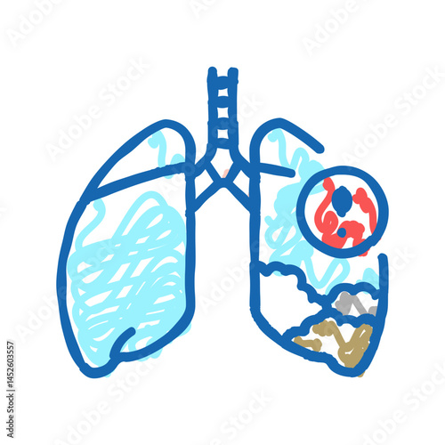 mesothelioma disease icon doodle illustration