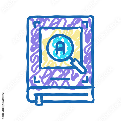 dictionary book icon doodle illustration