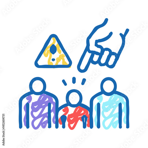 discrimination social problem icon doodle illustration