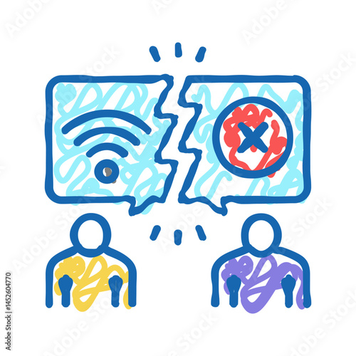 digital divide icon doodle illustration