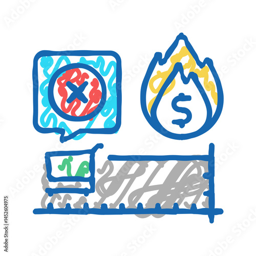 core inflation icon doodle illustration