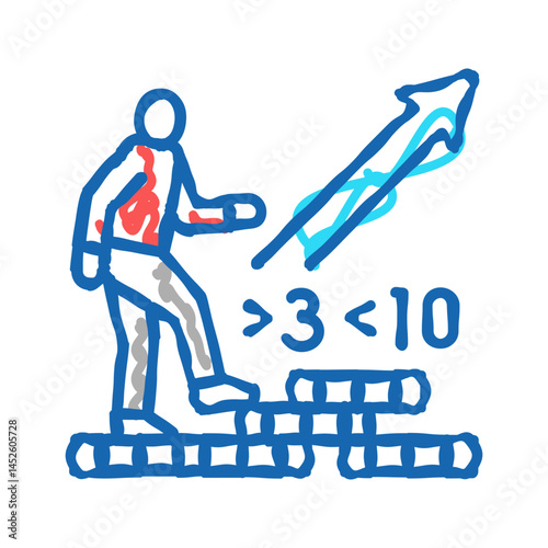 walking inflation icon doodle illustration
