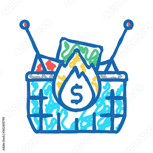 food asset inflation icon doodle illustration