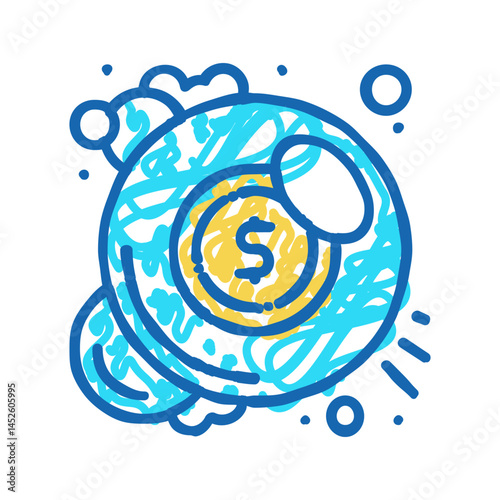 finance bubble icon doodle illustration