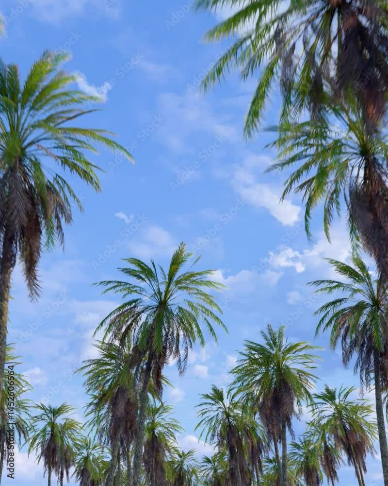 Palm tree against sunny sky Palm tree against sunny sky