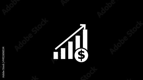  Business growth graph with dollar sign icon