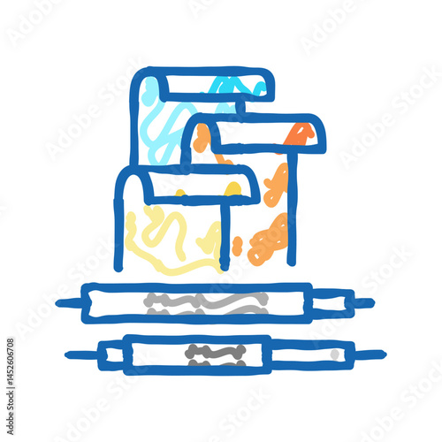 polybutadiene elastomer icon doodle illustration