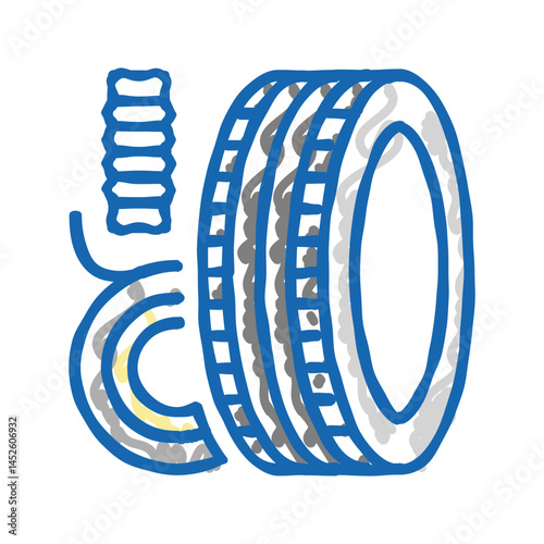 vulcanized rubber thermoset icon doodle illustration