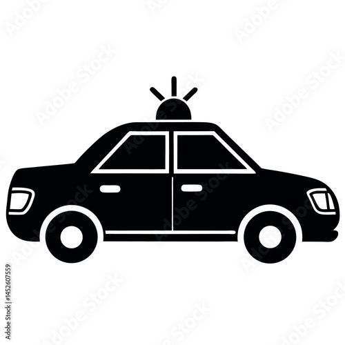 Police Cruiser Solid Black Icon