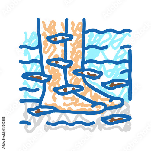 fish spa icon doodle illustration