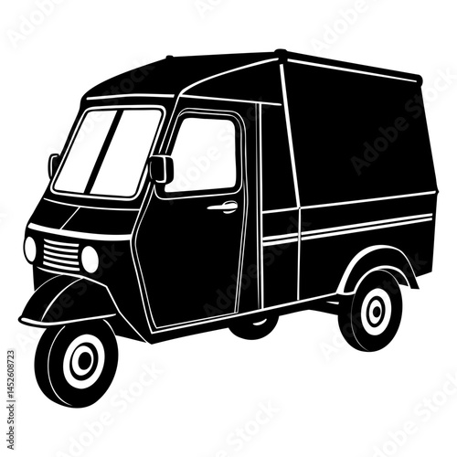 Explore the iconic ape three wheeler delivery vehicle a symbol of urban transport and italian design history isolated on transparent background