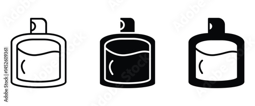 Elegant perfume bottle icon in minimal line style, perfect for beauty, cosmetics, fragrance branding, and fashion design concepts.
