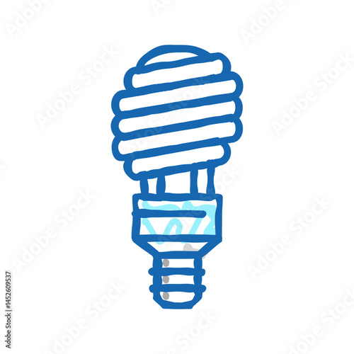 fluorescent light bulb icon doodle illustration