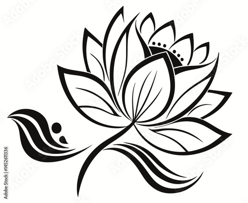 Monochromatic Flower Illustration
