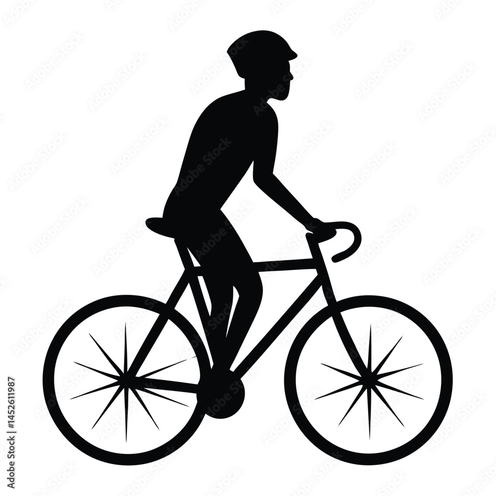 Fototapeta premium silhouette of a man riding a bike