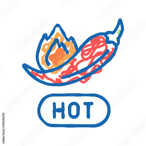 spicy level hot icon doodle illustration