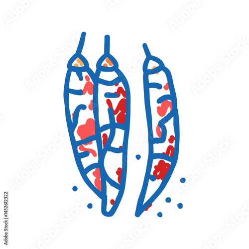 dried chili pepper icon doodle illustration