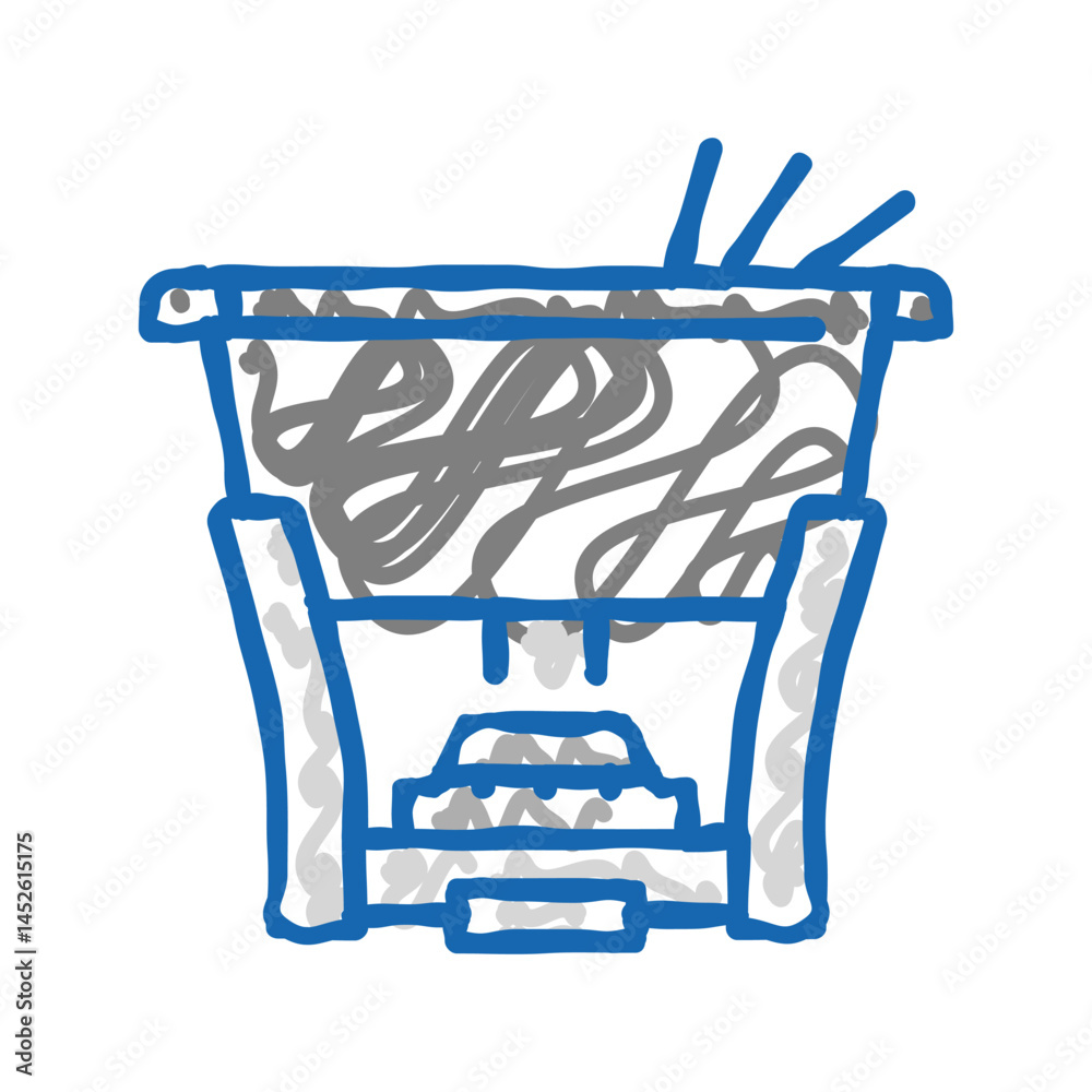 Fototapeta premium cast iron fondue pot icon doodle illustration