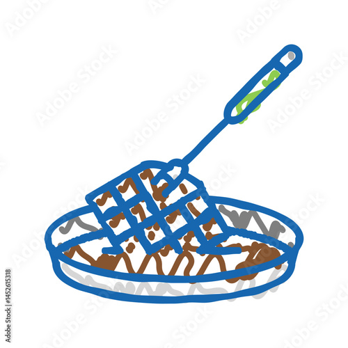 chocolate fondue maker icon doodle illustration