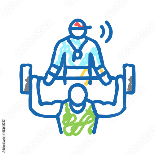 personal trainer icon doodle illustration
