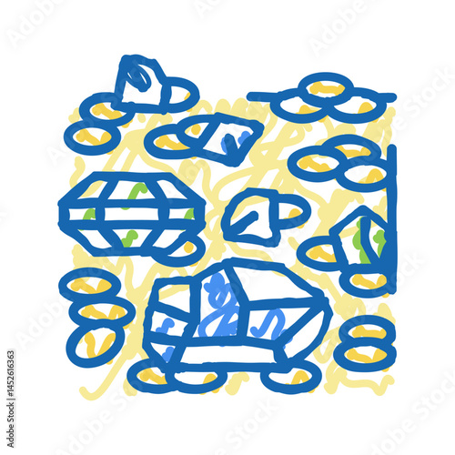 gem stone icon doodle illustration