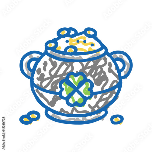 leprechaun treasure icon doodle illustration