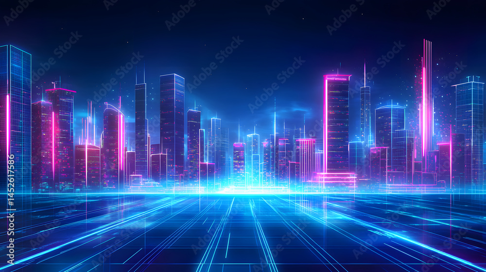 Fototapeta premium Enhancing corporate identity high-resolution digital cityscape branding