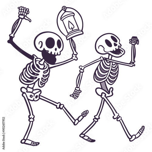 skeleton with a skull