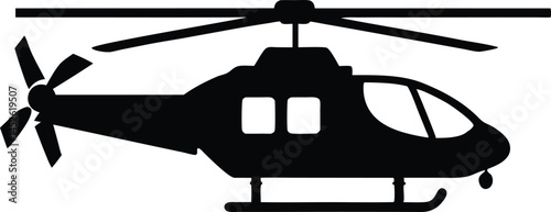 helicopter silhouette vector, copter icon vector illustration 