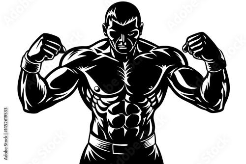 Silhouette of a boxer in wide stance on transparent background ready to fight, boxer, boxing, silhouette, sport, athlete, fighting, stance, action, combat, punch, training, vector, design, graphic