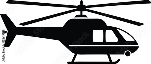 helicopter silhouette vector, copter icon vector illustration 