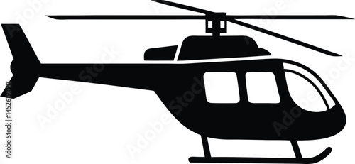 helicopter silhouette vector, copter icon vector illustration 