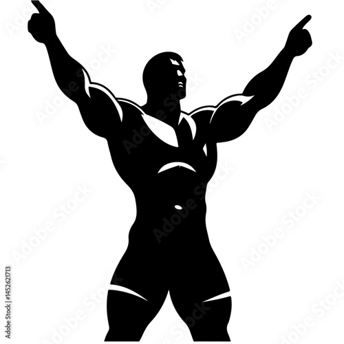 Crouched Athlete Silhouette for Sports and Fitness Design