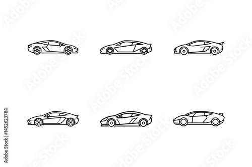 supercar vector line art illustration