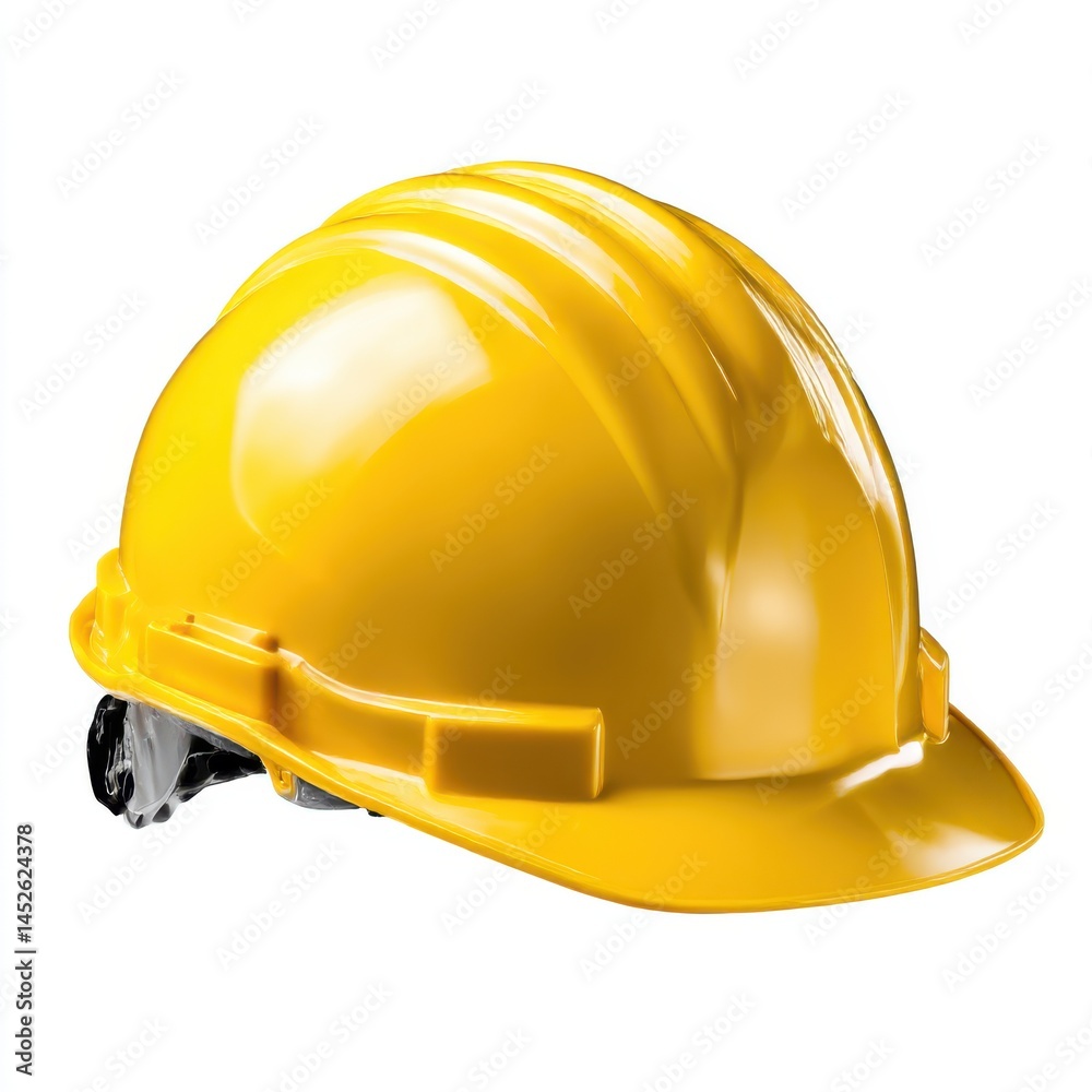 Fototapeta premium Yellow construction helmet isolated on white background