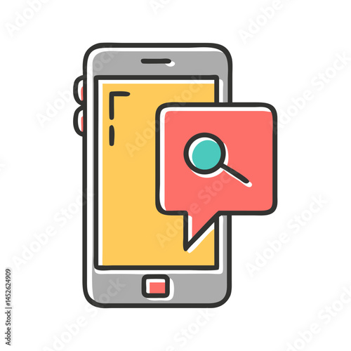 Smartphone with Search Icon Illustrating Digital Connectivity  
