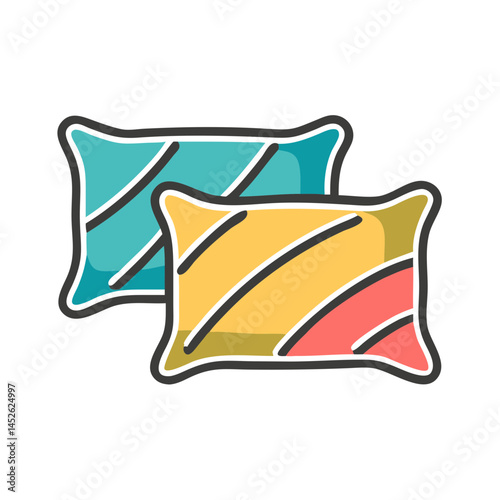 Colorful decorative pillows in a modern style  