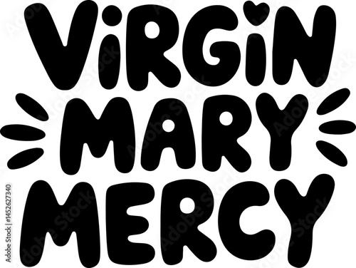 Virgin Mary Mercy Black Art Print
