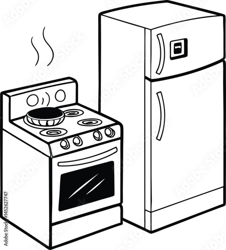 vector illustration of a gas stove