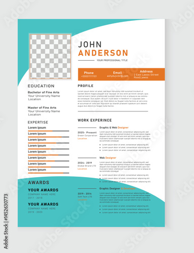 Modern and Professional Resume CV Template | Editable Design for Job Applications