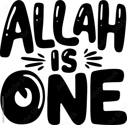 Allah Is One Islamic Digital Art